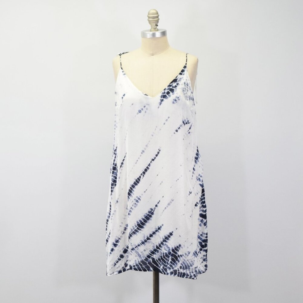 Gypsy 05 Navy Blue & White Tie-Dye Mini Shift DRess
